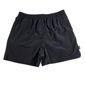 DBX Swim Trunks Mens Large Black New Nylon Mesh Lining Solid Drawstring‎ 0617